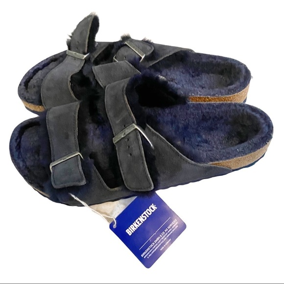 NWT Birkenstock Shearling Arizona Slides Size 45